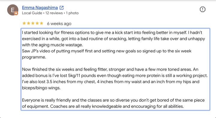 Unity Fitness member review 6